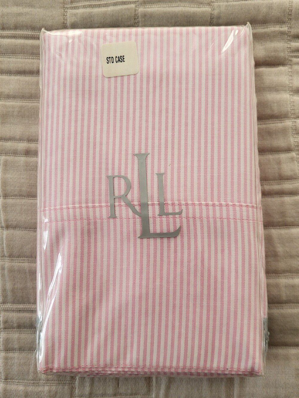 Lauren Ralph Lauren Pink and White Striped Pillowcases (2 Standard,) NWT